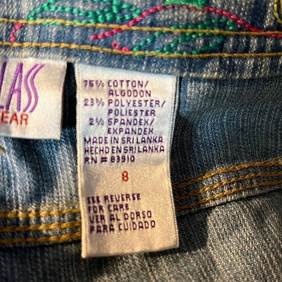 Bill Blass Jeans Wide Leg Capris Embroidered Size 8 - Picture 3 of 11